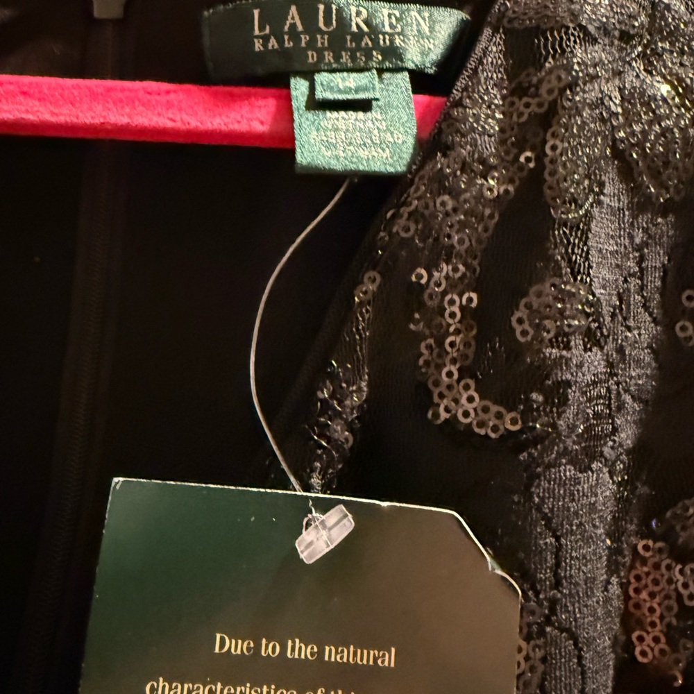 Ralph Lauren Black Sequin Long Sleeve Dress - Picture 3 of 3